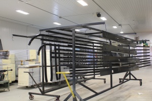 image of a step in the construction of a polycarbonate door